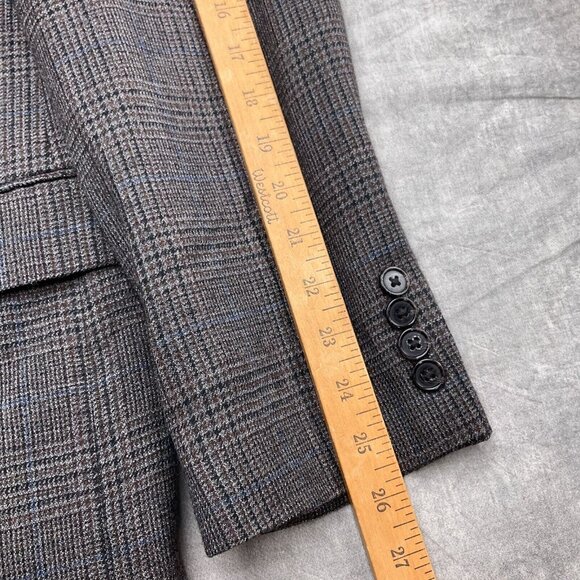 Lauren Ralph Lauren Blazer Men 42L Blue Brown‎ Glen Plaid Classic Career Wool - Picture 6 of 14